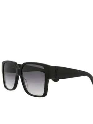 YSL - SAINT LAURENT Acetate Square SLM9 002 Sunglasses Black/Gray thumbnail 12