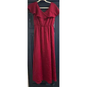NEW Velvet Ribbed Belted Wrap Dress Maxi Dress S thumbnail 4