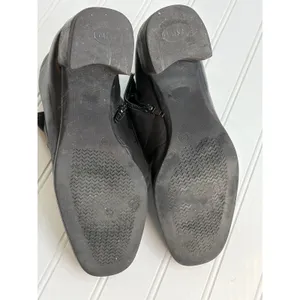 Vintage Baťa Marie Claire Black Leather Bit Ankle Booties Women's 39‎ thumbnail 5