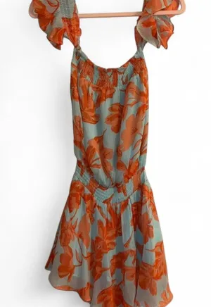Vici blue/orange floral dress thumbnail 1