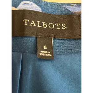 Talots Womens‎ Blue Floral Pencil Skirt Teal Knee Length Career Wear Size 6 thumbnail 5