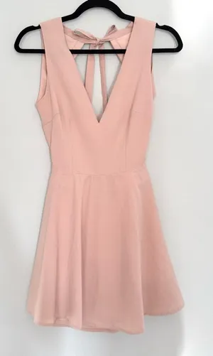 Tobi Blush Pink Sleeveless Mini Dress with Back Tie thumbnail 1