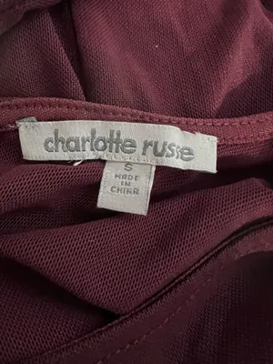 Charlotte Russe Sheer Deep Red Long Sleeve Top thumbnail 4