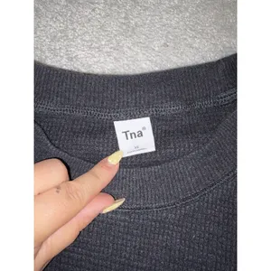 aritzia tna black waffle knit top long sleeve xs thumbnail 5