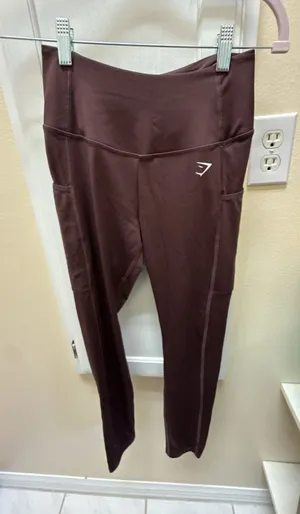 Gymshark Women's High-Waisted Pocket Leggings in Brown thumbnail 1