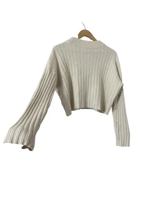 MADEWELL Levi Wool Long Sleeve Crop Sweater Pullover Top thumbnail 4