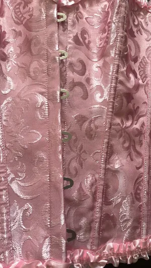Pink Lace Up Corset Size XL thumbnail 3