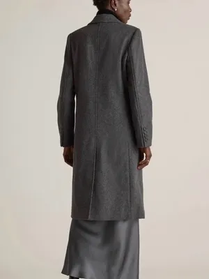 Quince Women’s Italian Wool Blend Double Breasted Long Coat Size Small thumbnail 2