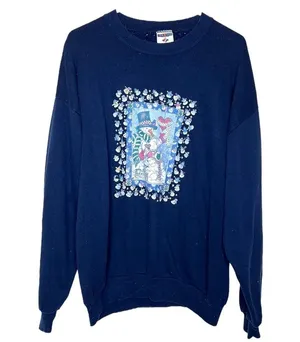 Vintage Jerzees Holiday Winter Snowman Crewneck Sweatshirt thumbnail 1