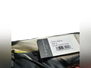 Tahari ASL Maxi Slip Dress Women's Small Abstract Palm Leaf Satin Strappy NWT thumbnail 6