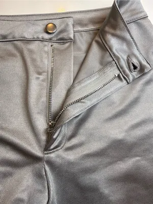 SKIMS Silver High-Waist Skinny Metallic Pants Night out , holiday Size M‎ thumbnail 12