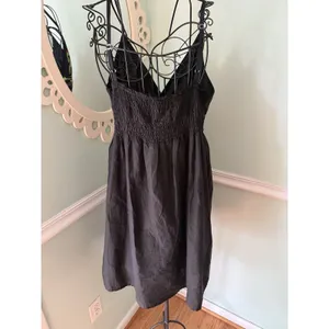 OCEAN BREEZE 90s/Y2K Black Embroidered Beach Cover /‎ Sundress L thumbnail 5