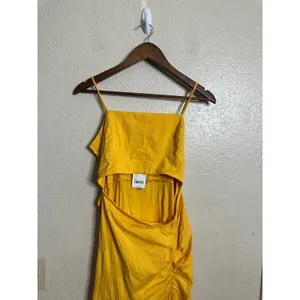 Free People Endless Summer Ready Midi Dress NWT Cutout Ruched Assymetrical M thumbnail 7