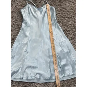Y2K Secret Treasures Women’s Satin Slip Dress Nightgown Blue L Spaghetti Straps thumbnail 9