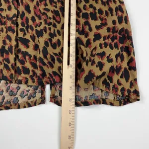 Masai Dress Womens M Brown Animal Print V-Neck 3/4 Sleeve Swing Hi-Low Trapeze thumbnail 3