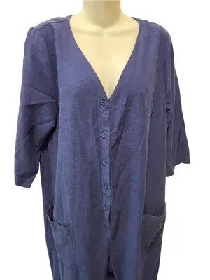 The Nines by HATCH 3/4 Sleeve Button-Front Maternity Jumpsuit Sz L Lagenlook thumbnail 5