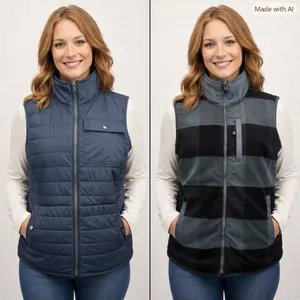 Carhartt Reversible Quilted Flannel Vest M 8-10 Green Black Buffalo Plaid Chore thumbnail 2