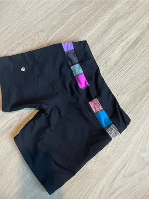 lululemon athletica Black Athletic Shorts with Colorblock Waistband thumbnail 2