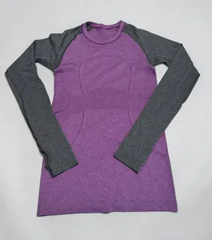 Lululemon Swiftly‎ Tech Long Sleeve Shirt Size 4 Purple Grey thumbnail 1