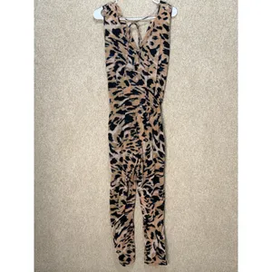 Flawed Karina Grimaldi abstract animal Print culotte jumpsuit elastic waist‎ thumbnail 2
