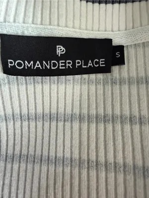 Pomander Place x Tuckernuck Nautical Costal Preppy striped ribbed 1/4 zip Small. thumbnail 7