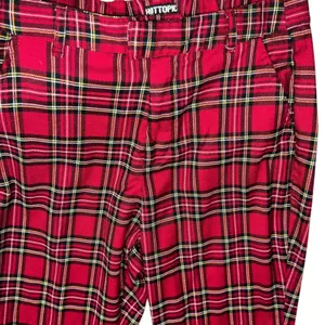 Hot Topic Red Plaid Skinny Pants. thumbnail 5