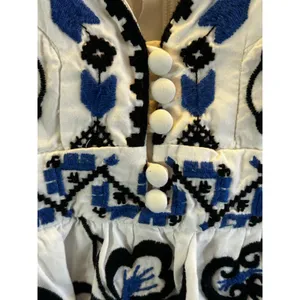By Anthropologie embroidered sweetheart mini dress boho size 0 artsy thumbnail 7