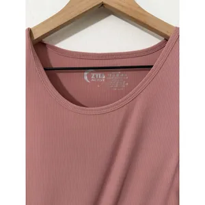 Zyia Active Women’s Pink Ribbed Scoop Neck Wide Strap Tank Top Sz L thumbnail 3
