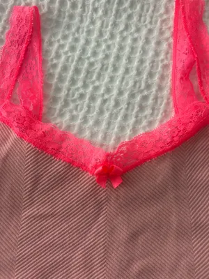 Urban Outfitters light pink with bright pink lace tank top thumbnail 2