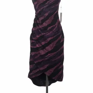 Siena Purple Wavy Print Tulip Hem Bodycon Dress Size 2 Y2K Party Glam Whimsigoth thumbnail 6