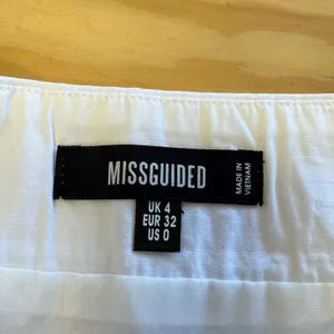 Missguided White Ruched Ruffle Hem Cotton Mini‎ Skirt Size US 0 Summer Party thumbnail 4