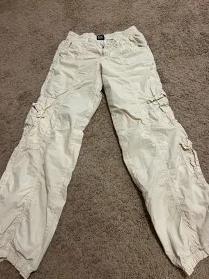 Urban Outfitters BDG Y2K Low-Rise Cargo‎ Pant Cream thumbnail 1