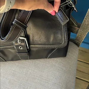 Coach Hampton elegant black leather buckle bag y2k F1260 hobo thumbnail 14