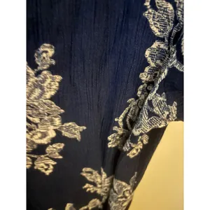 Lulus‎ Navy Blue Floral Maxi Wrap Dress Short Sleeve V-Neck Rayon XS thumbnail 5
