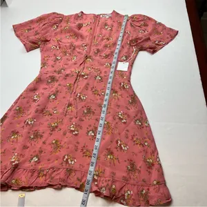 Reformation Mya Dress Floral Zip Back‎ Womens Size 6 Pink Floral NEW *TINY FLAW thumbnail 10