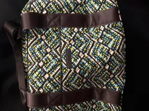 Vera Bradley Rainforest Geometric Multicolor Duffel Bag with Brown Straps thumbnail 7
