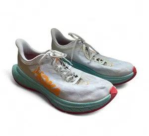 HOKA One One Carbon X 2 Men’s 12.5D Running Shoes White Orange Carbon Plate Road thumbnail 1