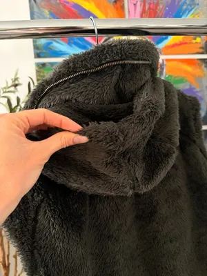 Kuhl Flight Vest Soft Fuzzy Fleece Full Zip Dark Gray Brown Women’s XL Zip Hood thumbnail 8