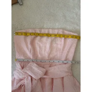 Lulus Truly Marvelous Blush Pink Jacquard Strapless Tiered Midi Dress Medium thumbnail 7