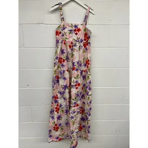 RTR Louna Sz S Floral Purple Red Tiered Sleeveless Resort Maxi Dress printed thumbnail 3