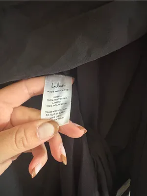 Lulus Love You So Black Long Sleeve Maxi Dress Size Medium NWT V Neck Tie Back thumbnail 13
