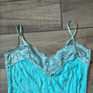 Xhilaration Blue Fitted Lace Camisole thumbnail 2