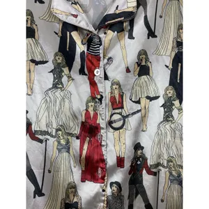 Taylor Swift Pajama Shirt Size M Multicolored AOP Red Taylor's Version Eras thumbnail 4