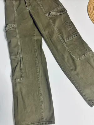 Y2K 90s Green Utility Cargo Pants Size 9/10 Stretch Military thumbnail 7