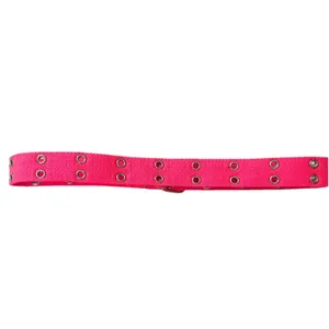 Vintage‎ 90s Y2K Bright Neon Pink Waist Belt Silver Grommet Eyelets 38 In Womens thumbnail 4