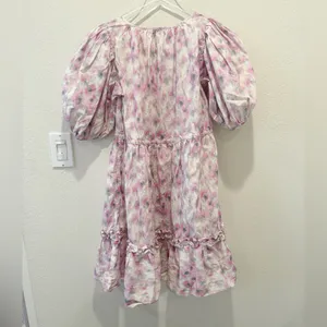 & OTHER STORIES Tiered Puff‎ Sleeve Mini Dress Lavender Floral XS thumbnail 4