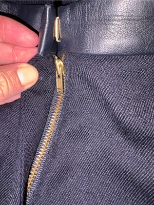 Tory Burch Christy Navy Wool Leather Trim Ankle Pants Size 2 thumbnail 10