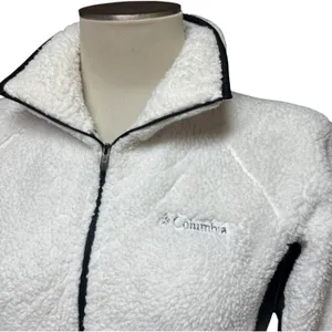 Columbia Sherpa Fleece Jacket Coat White Green Medium thumbnail 3