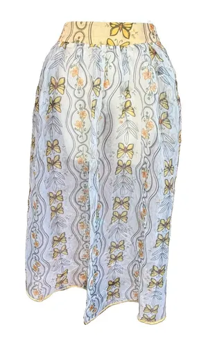 SHEIN Curve 2XL Butterfly Floral Mesh Maxi Skirt Sheer Boho Fairycore Y2K thumbnail 1