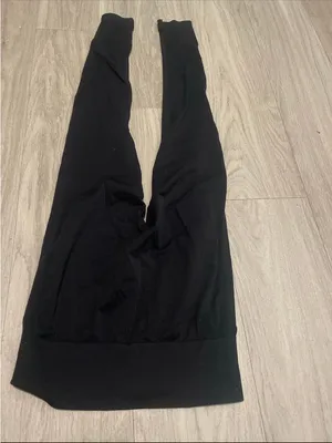 Black Athletic Leggings with Reflective Hem Tab thumbnail 3